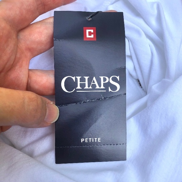 Chaps White Embroidered Short Sleeve Top Size XLP - Picture 12 of 14